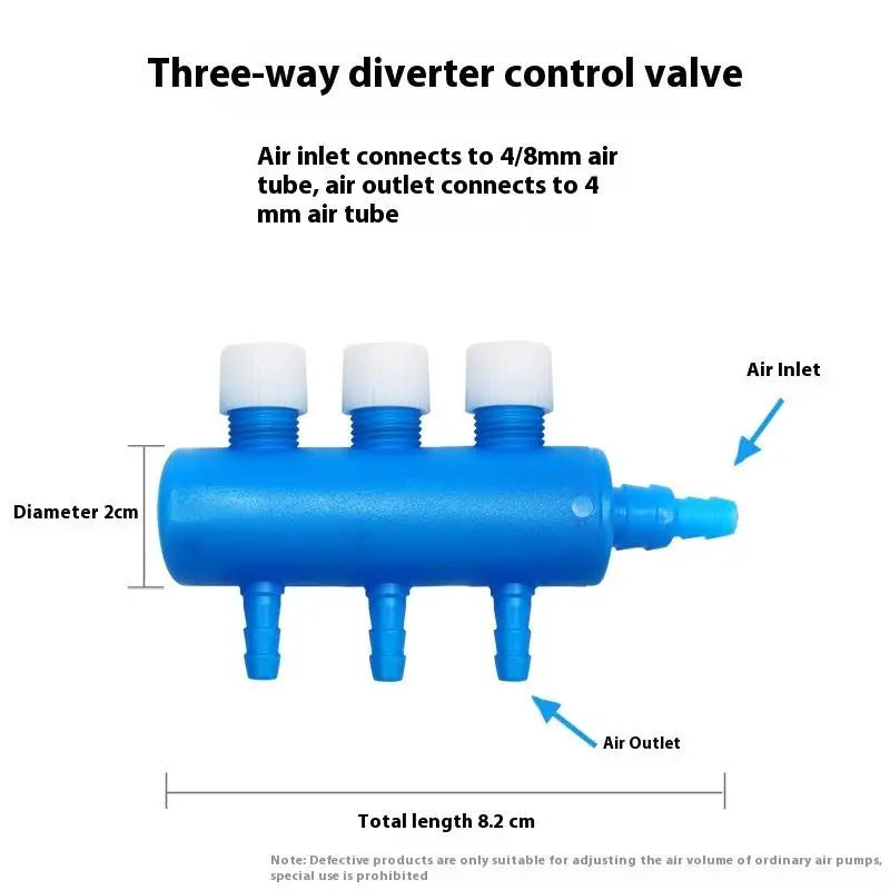 1Pcs Fish Tank Pump Parts Tube Oxygen Pipe Split-flow Practical Aquarium Air Pump Flow Control Valve Distributor Hose Splitter Qme A2