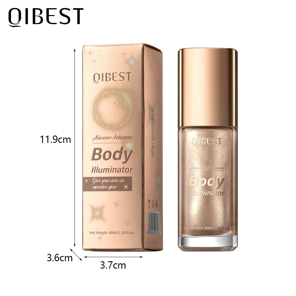 QIBEST 5 Colors Body Face Liquid Highlighter Glitter Makeup Glow Face Contour Shimmer Illuminator Ginger Highlight Cosmetics Qme