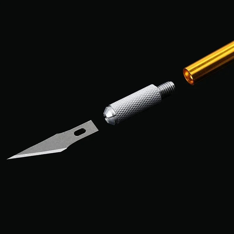 Dough Carving Knife Non-Slip Handle With 10Pcs Blade Scalpel Engraving Cutter Sculpture Carving Knife Pastry Baking Cake Tools Qme