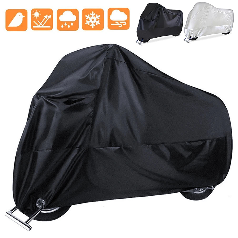 Motorcycle Cover Waterproof All Season Dustproof UV Protective Outdoor Indoor Scooter 190T Wear-resistant Fabric Motorbike Cover Qme