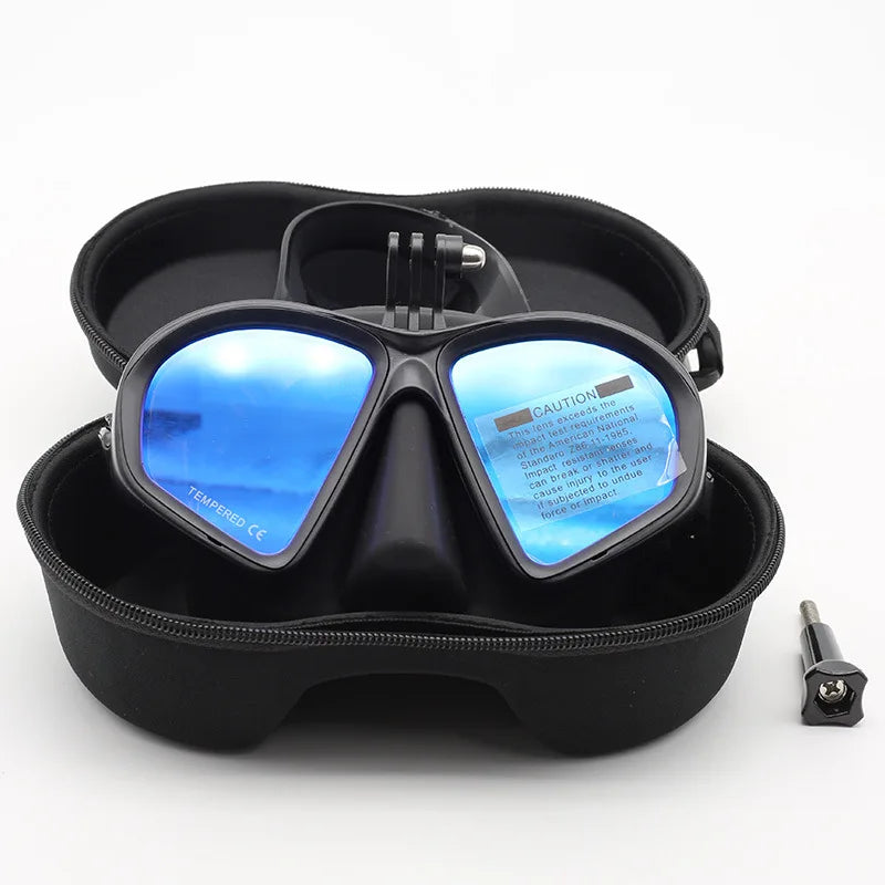 Professional Low-volume Snorkeling Mask Dive Adult Diving Equipment Qme With camera tripodWi L/XL