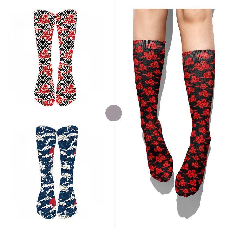 Anime Ninja Men's Women's Cloud Socks Elegant Design Cartoon Colorful Qme