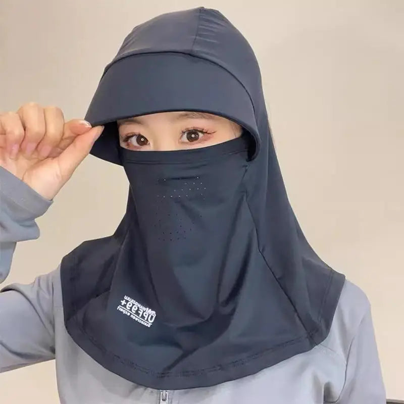 Summer Full-face Sun Hat Women Protection UV Outdoor Cycling Neck Qme C one size