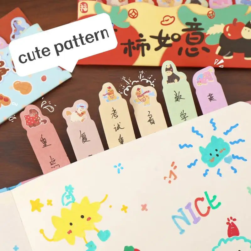 5 10Sets Cute Pony Cartoon Index Sticker Has Stickiness Tearable Qme