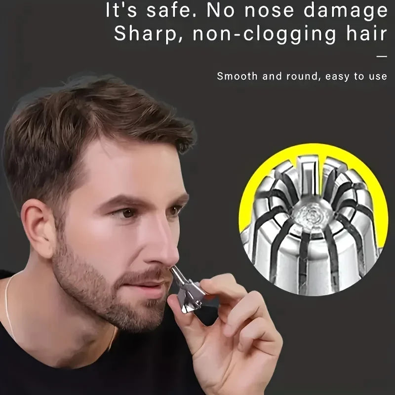 Nose Hair Trimmer Manual for Both Men And Women, Featuring a High-Quality Stainless Steel Design with a Small Round Head Qme