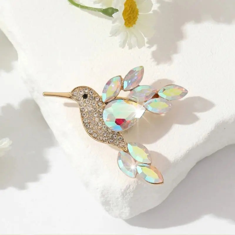 Rhinestone Bird Brooch for Women Sparkling Crystal Pin Fashion Jewelry for Coat Party Banquet Accessory Qme A1