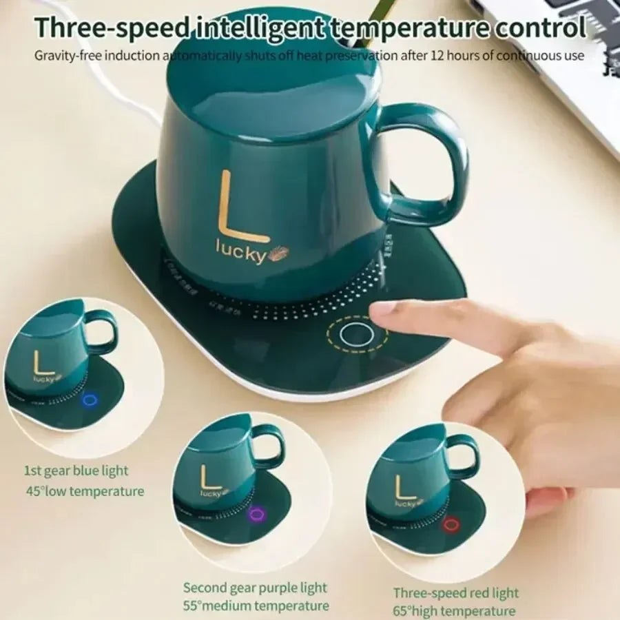 Electric Smart Thermostatic Coaster Suitable for Home and Office Suitable for Hot Coffee Tea Milk Water Portable and Waterproof Qme