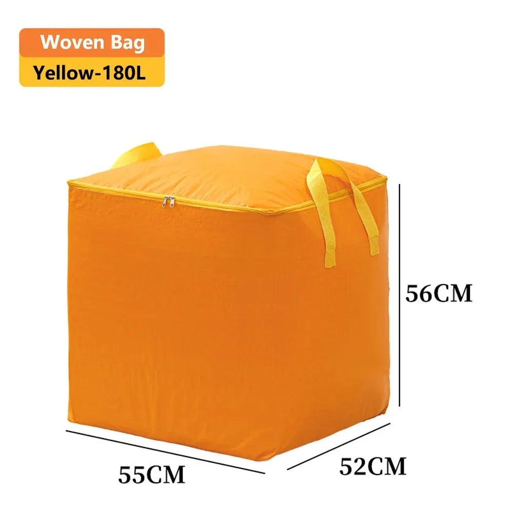 Large Capacity Moving Packing Bag Storage Bag Cotton Quilt Bag Miscellaneous Woven Luggage Bag Clothing Sorting and Storage Bag Qme Yellow 180L