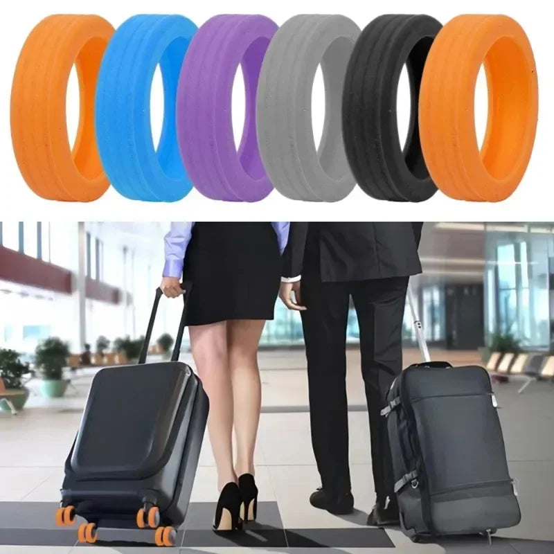 Silicone Wheels Protector Luggage Reduce Noise Trolley Case Silent Caster Sleeve Travel Luggage Suitcase Accessories New Qme
