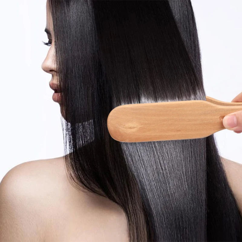 V-shape Straightening Comb Paddle Brush Anti-static Boar Bristle Hair Qme