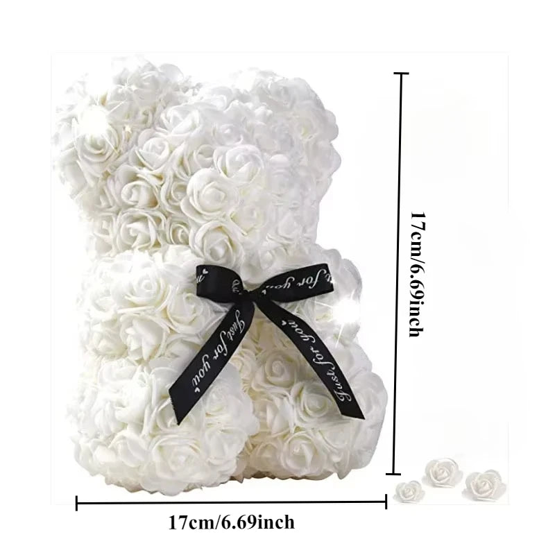 Artificial Flower Eternal Rose Teddy Bear Mom Mother's Day Birthday Qme