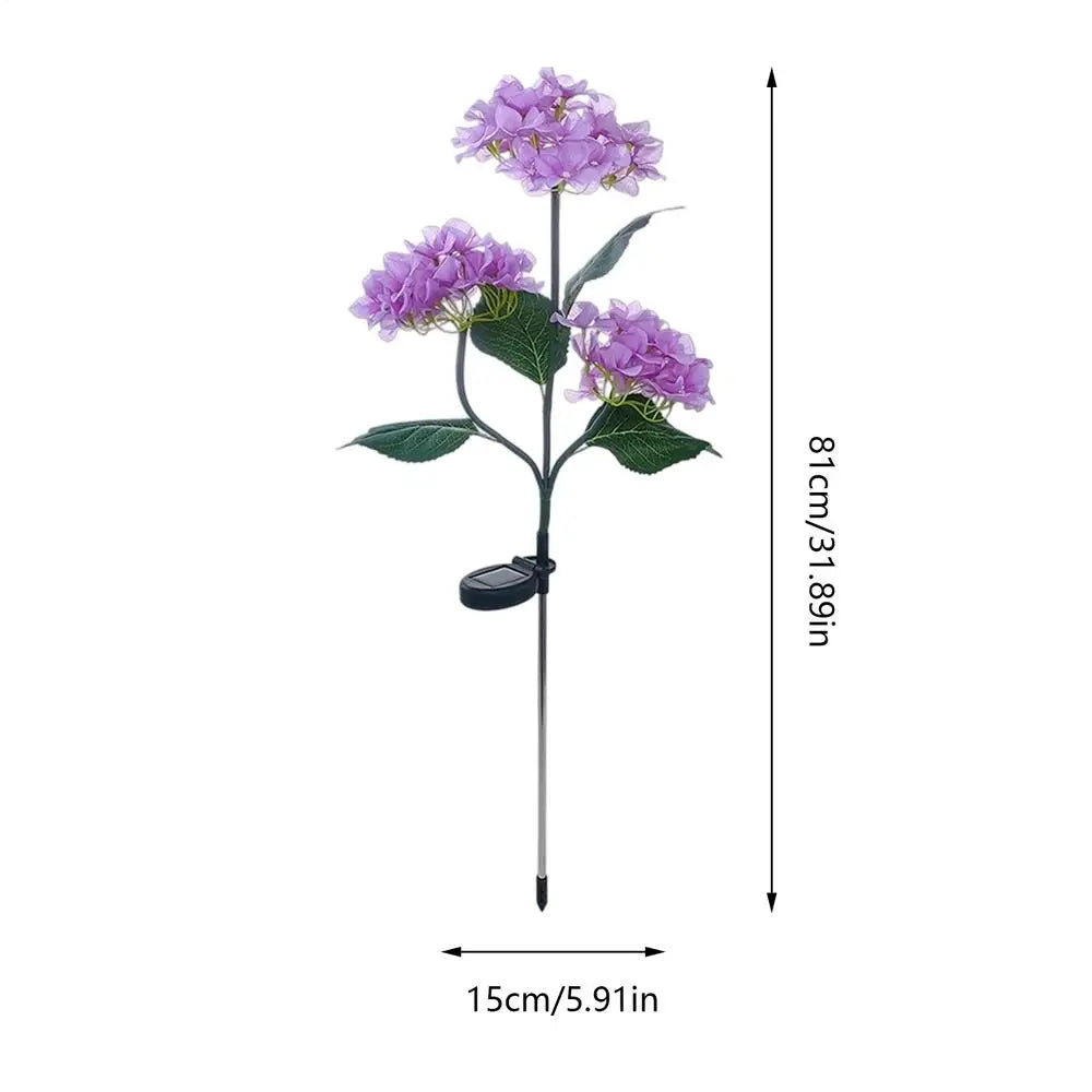 Solar Flower Lights LED Fairy Waterproof Lamp Stake Garden Yard Qme Purple CN