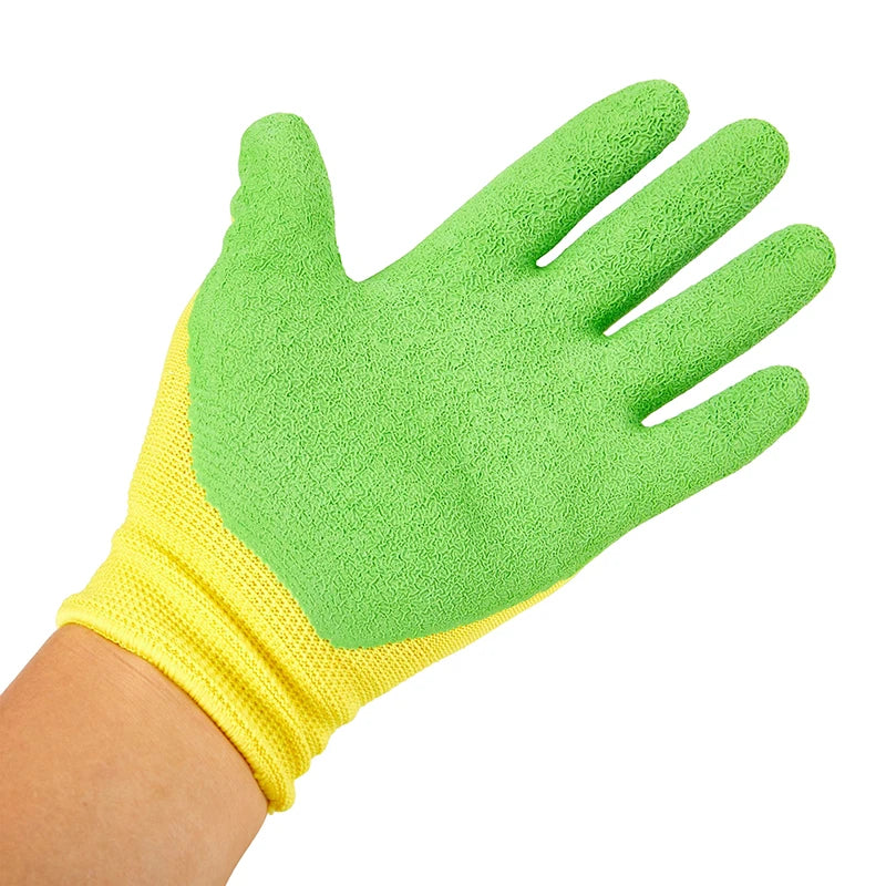 1Pair Breathable Children Gardening Gloves Durable Waterproof Anti Qme