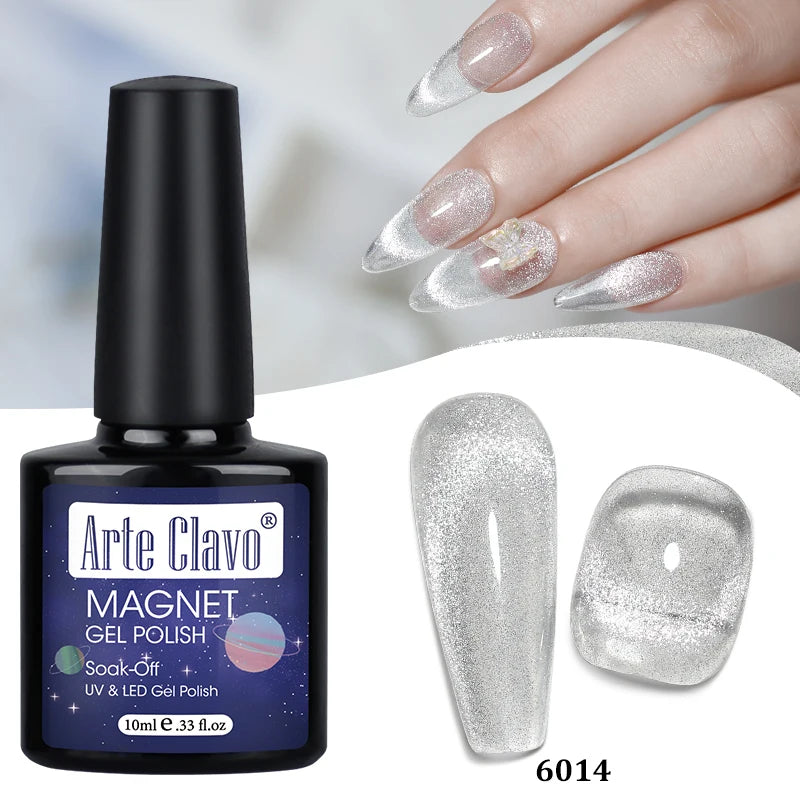 Arte Clavo Shining Transparent Cat Eye Magnetic Gel Unicorn Auroras Qme