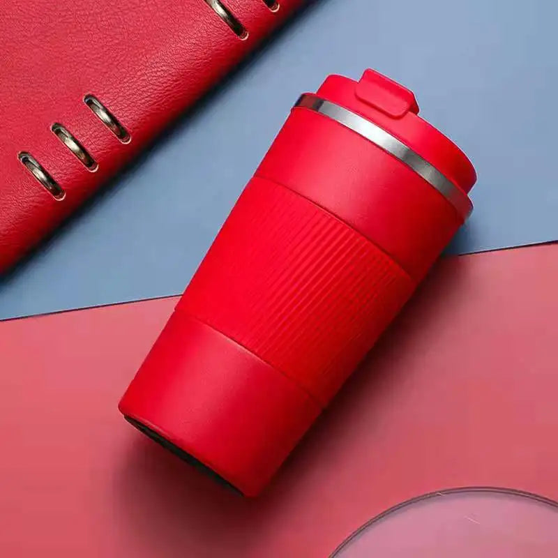 Stainless Steel Vacuum Car Insulated Coffee Cup Qme Red 380ml
