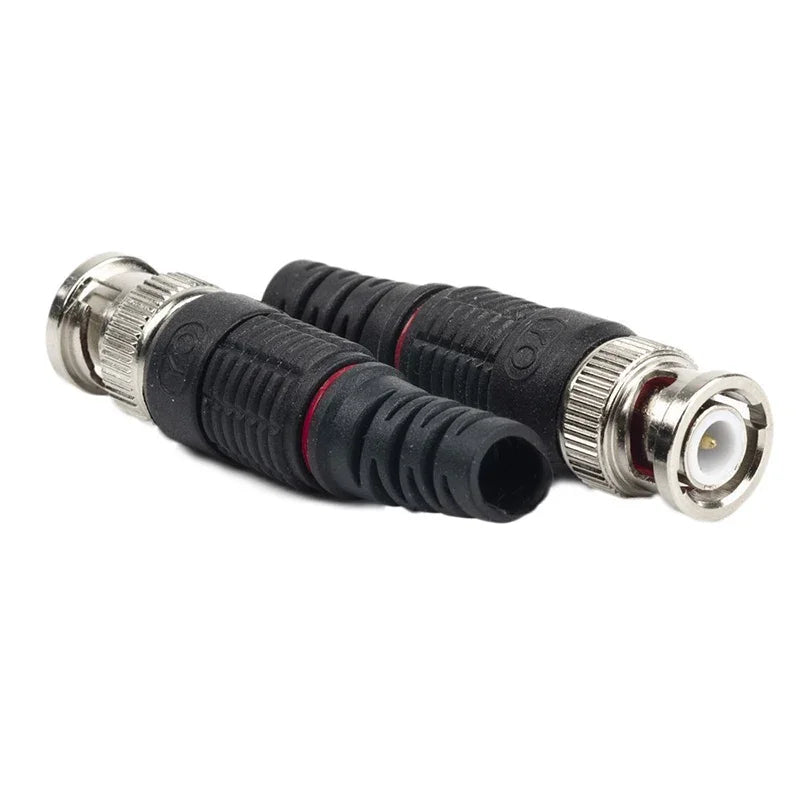 20pcs BNC Male Plug Pin Solderless Straight Angle Video Adapter BNC Connector for CCTV Surveillance Camera Security System Qme