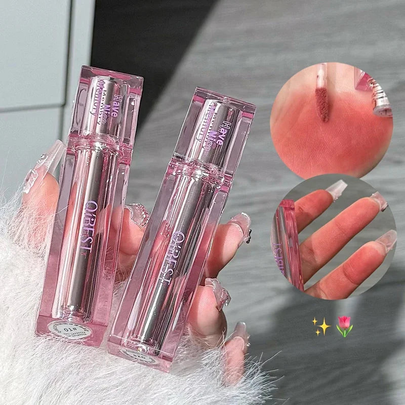 QIBEST Velvet Matte Lip Mud Waterproof Lasting Lipgloss Non-Stick Cup Lipstick Makeup Brown Red Lip Tint Stain Beauty Makeup Qme
