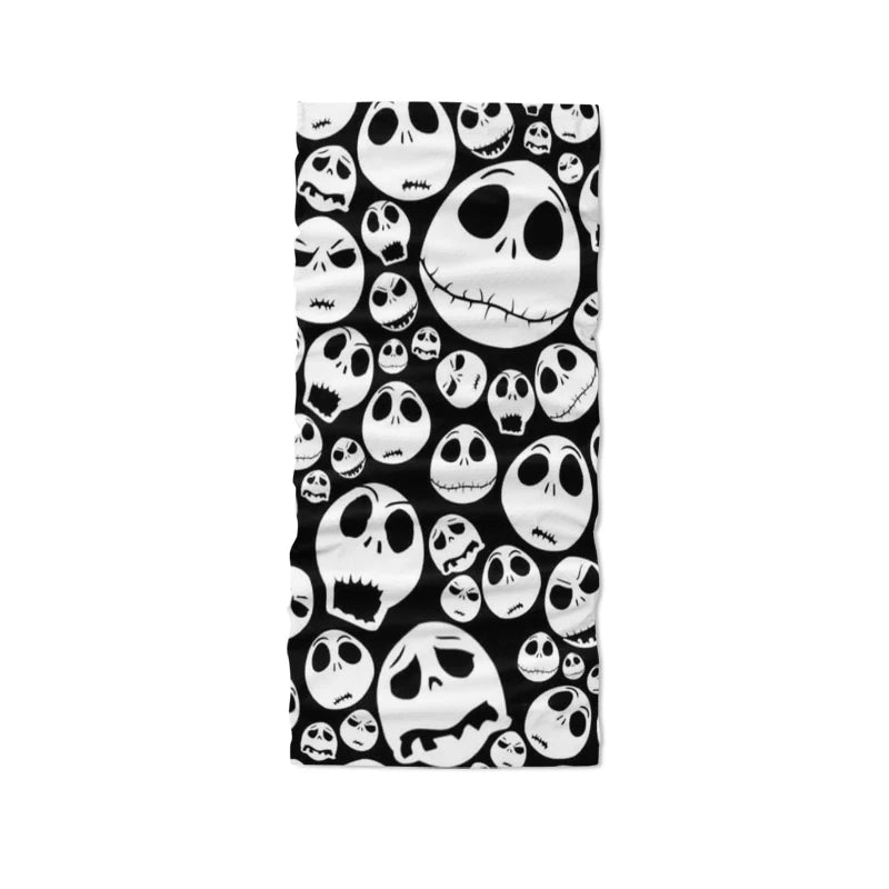 Funny Skull Pumpkin Musical Note Turban Scarf 3d Printing Female Neck Qme style7 One Size >8Y