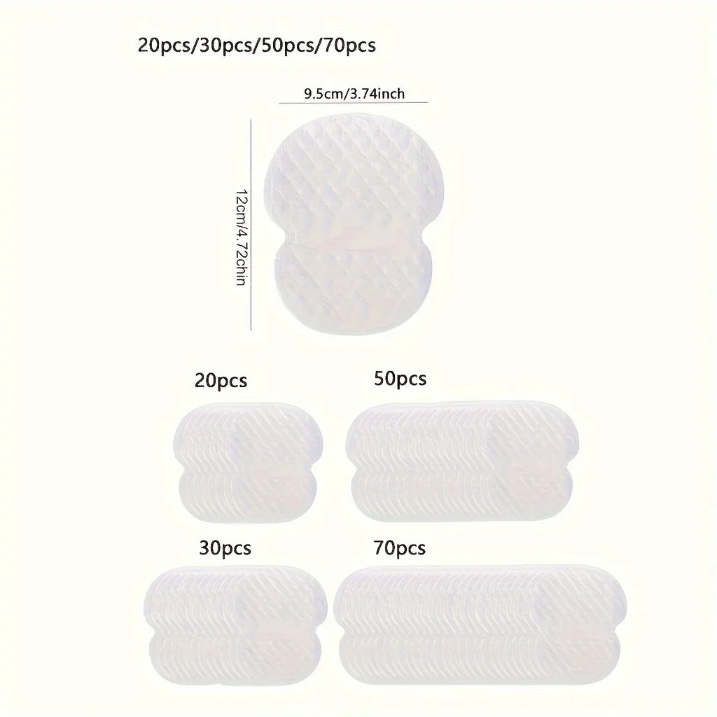 20 30 50 70 Underarm Sweat Pads Washable Deodorant Shields Absorbing Qme