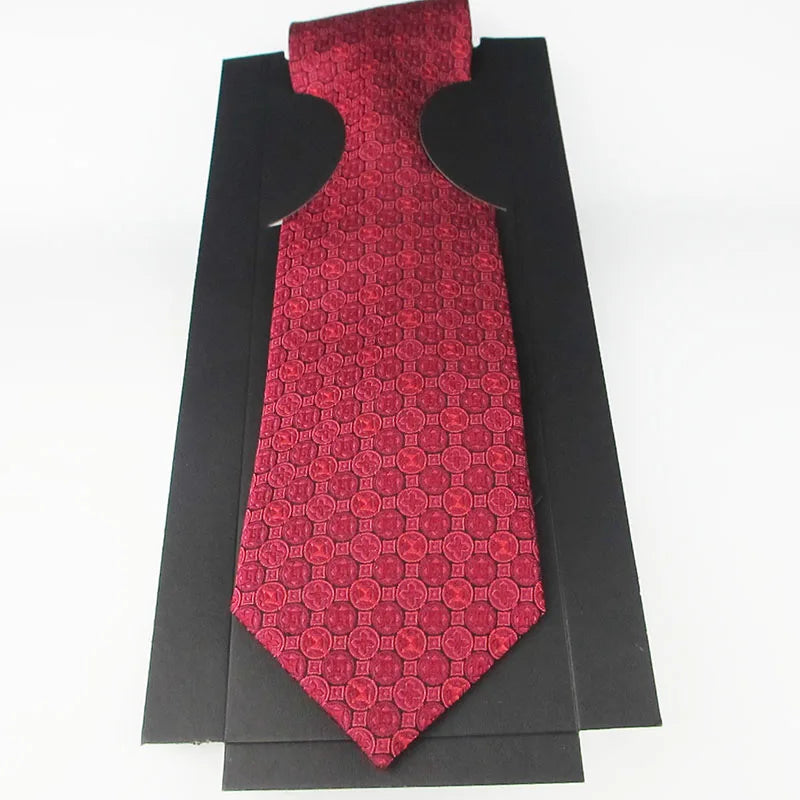 Men's Fashion Silk Tie Box Soft Novelty Necktie Navy Black Men Dot Qme color1
