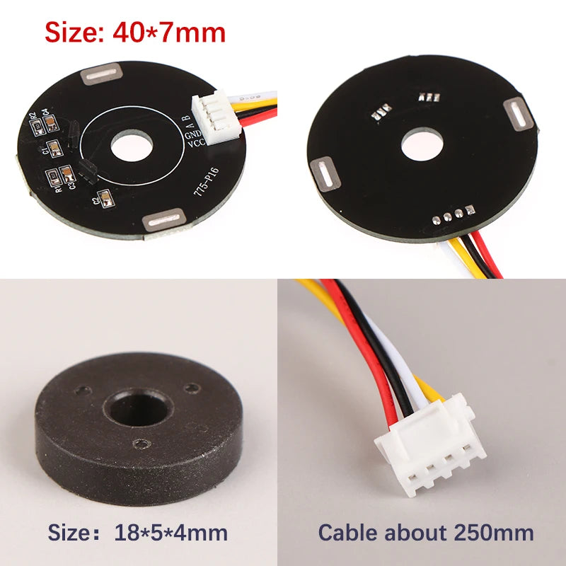 775-P16 Double Hall Magnet Encoder Code Plate Magnetic Induction Rotation Speed Direction Sensor Use To 775 DC Gear Motor. Qme