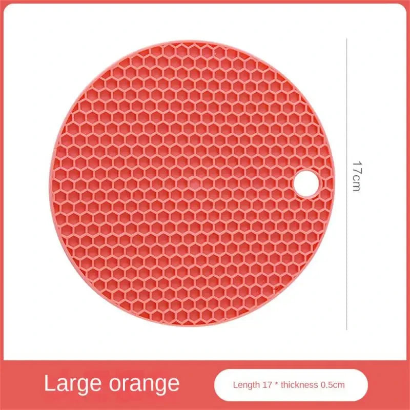 Multifunctional Kitchen Silicone Tableware Mat Hot Dishes Heat Resistant Pads Non Slip Pot Holders Kitchen Counter Accessories Qme Large Orange Currency