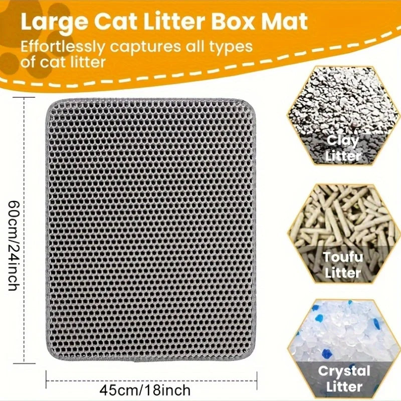 Cat litter mat, garbage collection mat, anti carry out cat litter, anti key mat, honeycomb double-layer design, waterproof, anti Qme