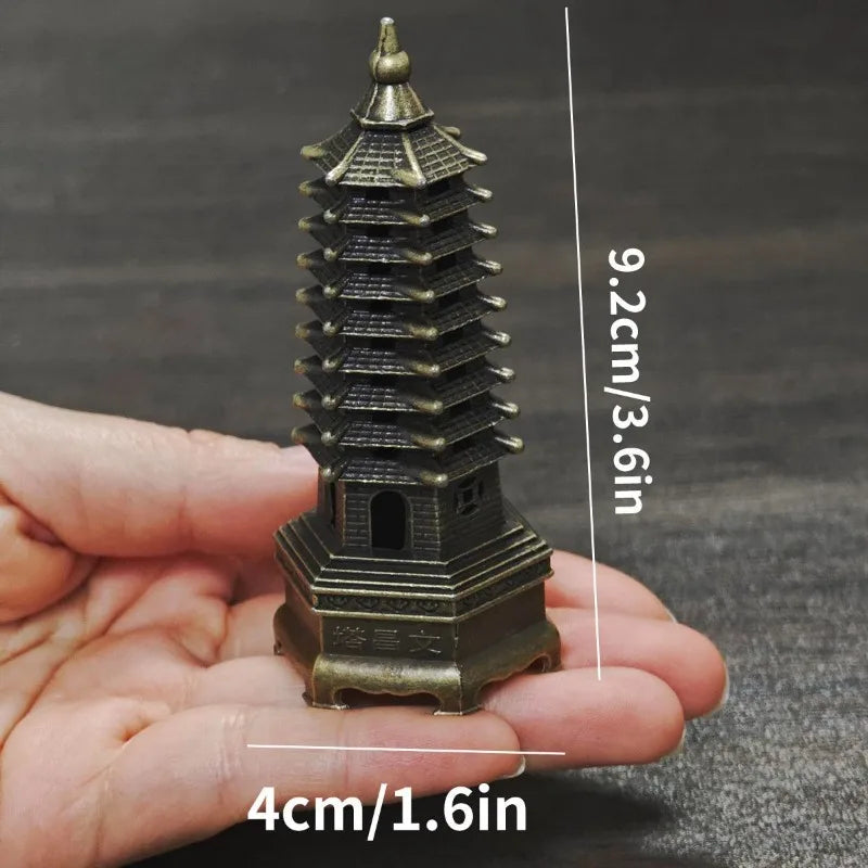 Mini Metal Incense Burner Retro Ornate Pagoda Fu Pouch Lotus Styles Qme Little Pagoda