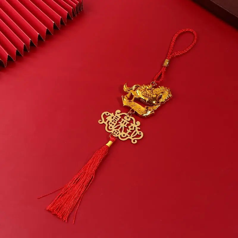 2026 Year Of The Horse Golden Plastic Zodiac Horse Pendant Lucky Spring Festival Home Car Hanging Ornaments New Year Gifts Qme style 14