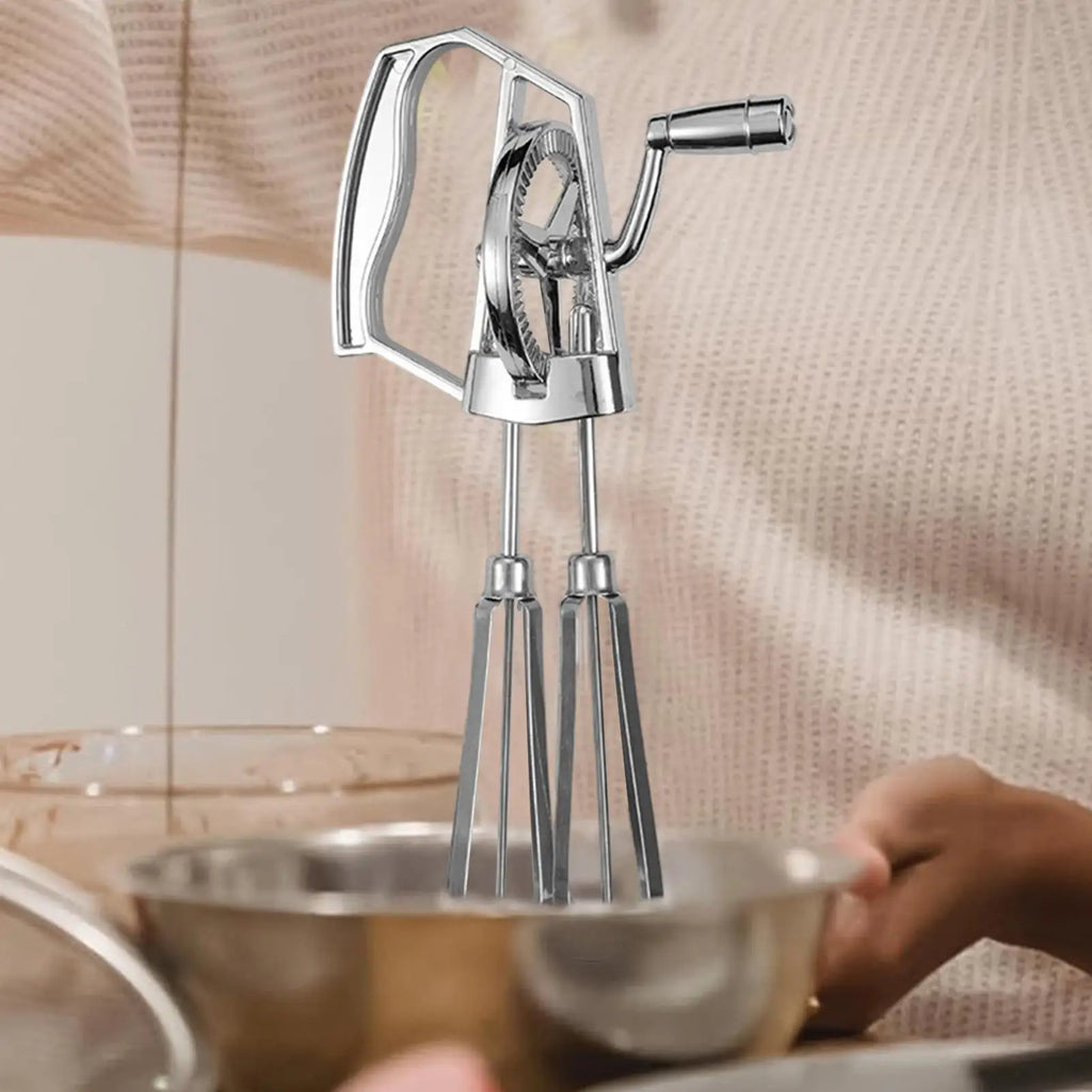 Manual Hand Mixer Manual Stainless Steel Egg Whisk Multifunctional Dishwasher Safe Egg Beater Portable Egg Mixer for Baking Qme Default Title