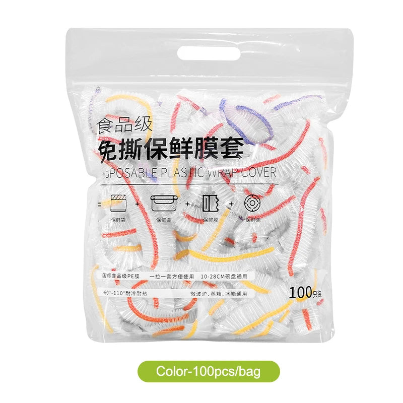 Bowls Elastic Plate Covers Kitchen Food Saver Bag Reusable Disposable Qme B