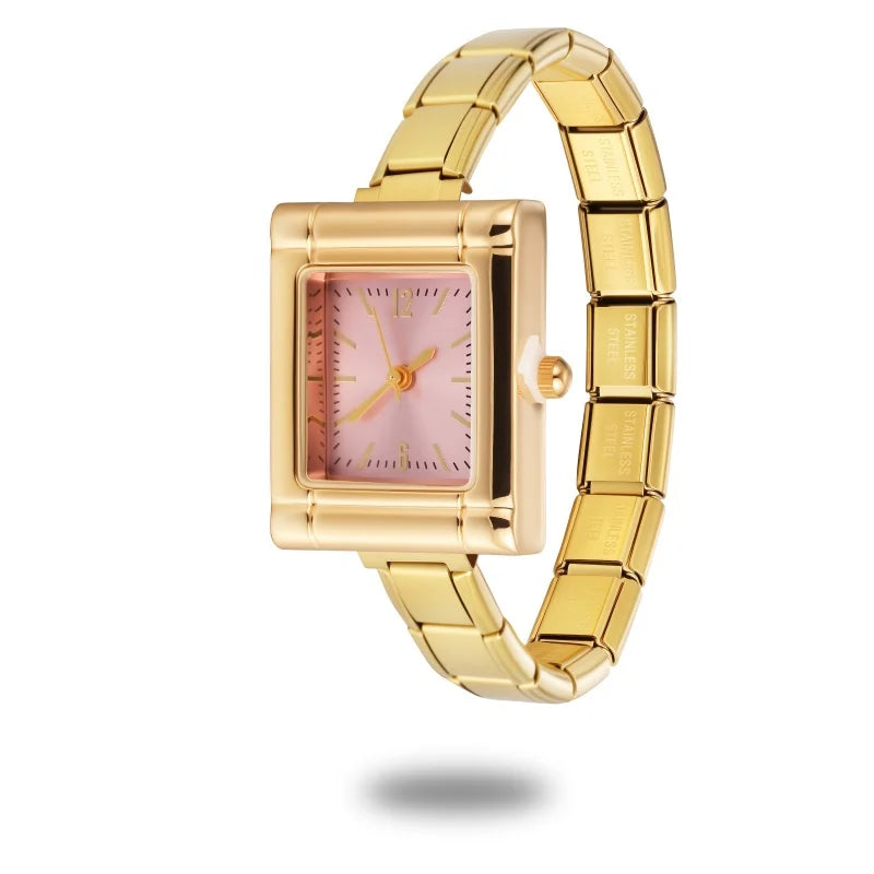 Fashion Italian Elastic Charm DIY Width Stainless Round Watch Women's