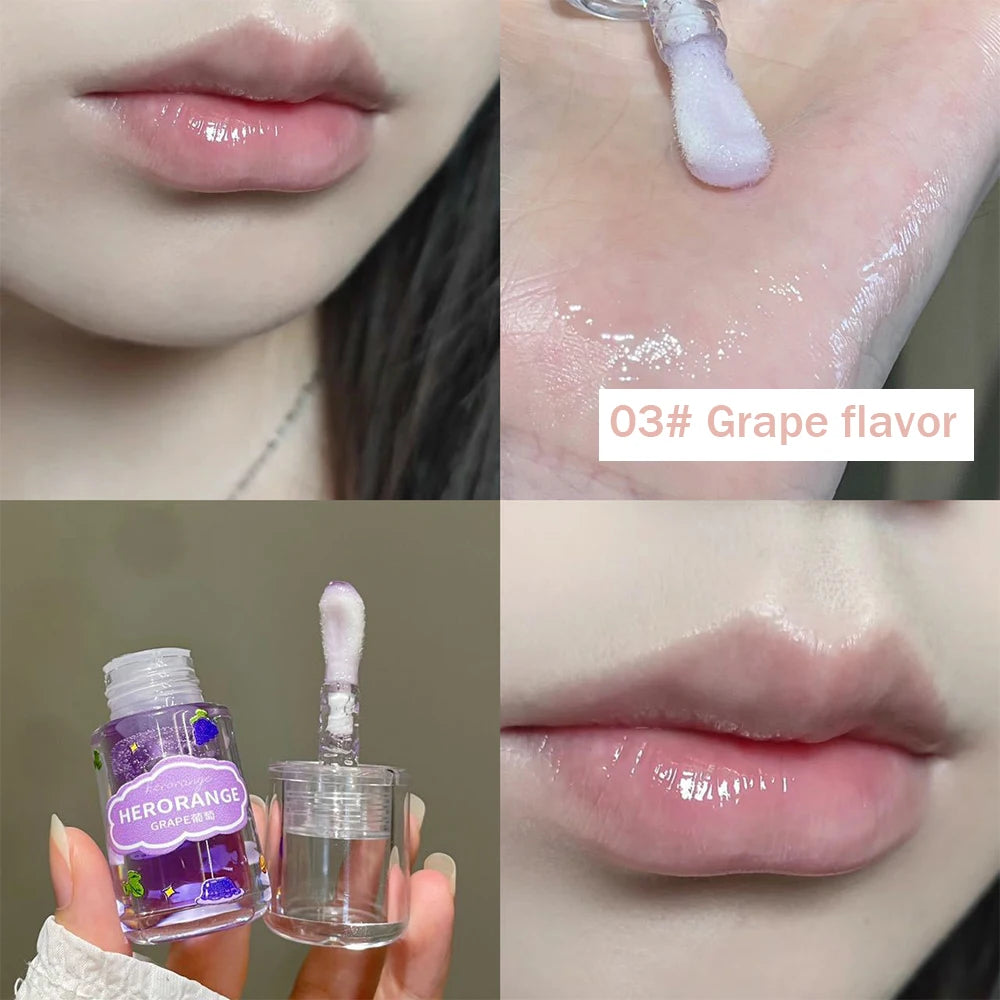 HERORANGE Fruit Flavored Lip Oil Moisturizing Balm Gloss Primer Care Qme HR450-02