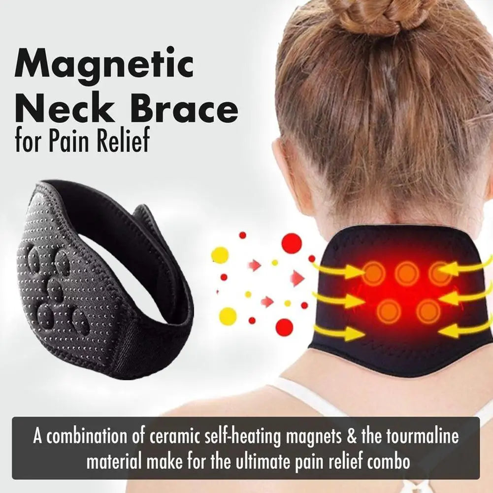 Magnetic Neck Brace Soft 5 7 9 Magnets Self Heating Support Protector Qme