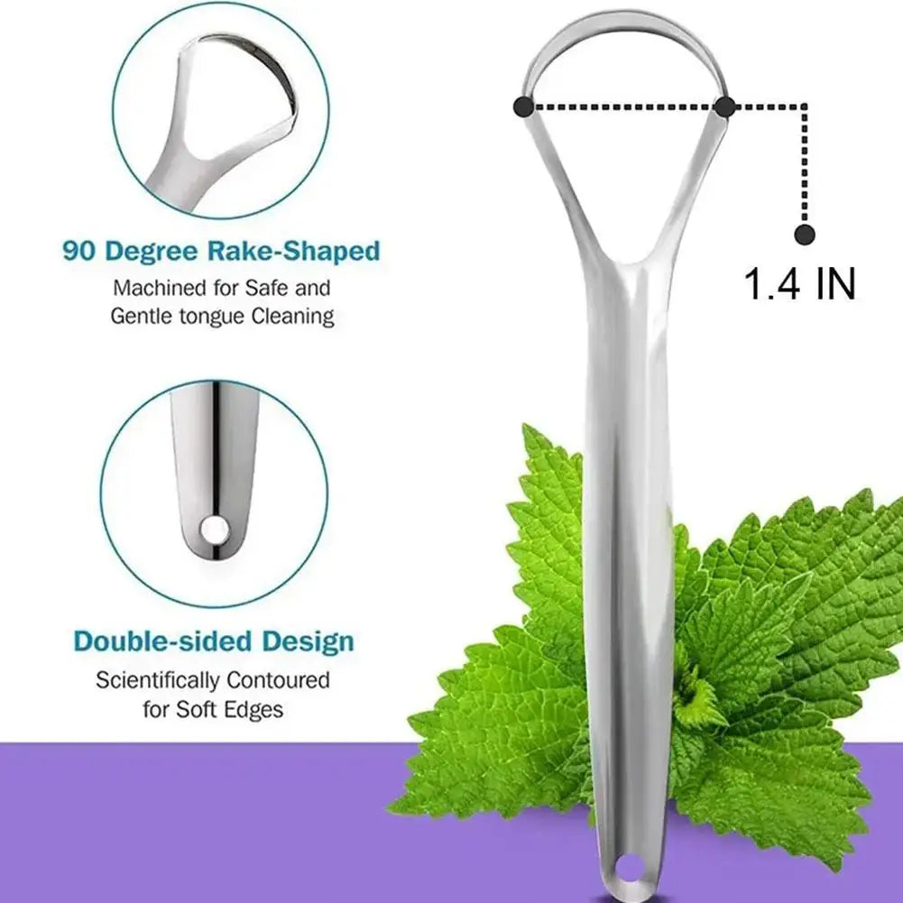 Tongue Scraper Cleaners Adults Reduce Bad Breath Fresh Metal Scrapers Qme