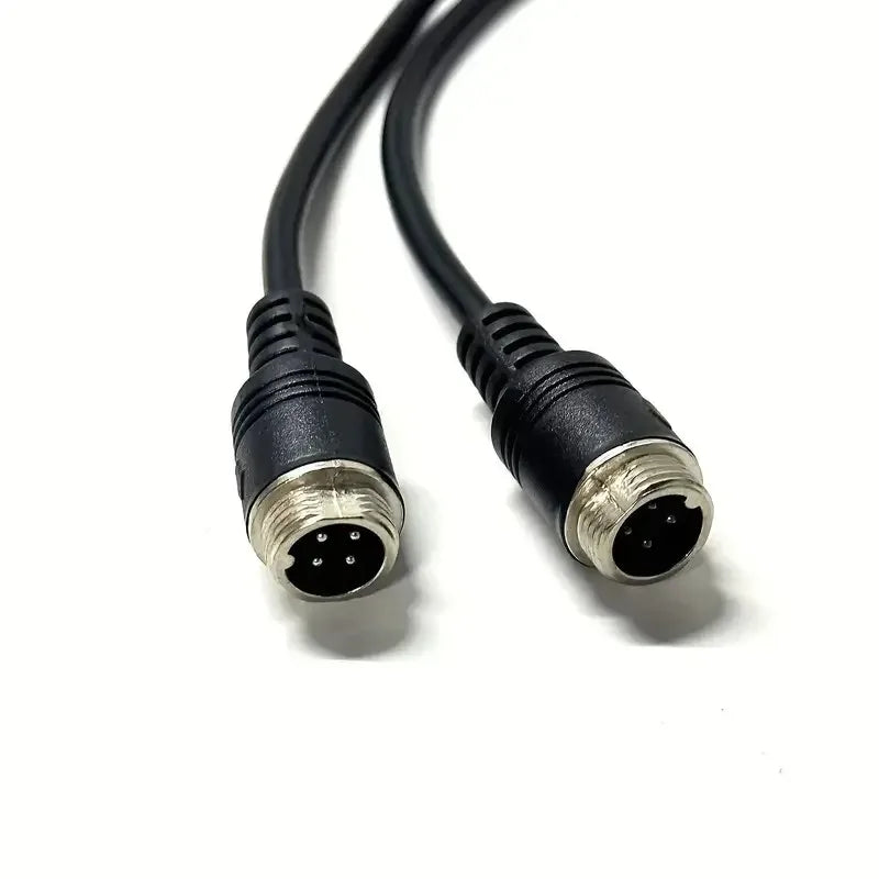 3PCS Aviation Head Cable 1 to 2 4-Core Monitoring Video Extension Cable Car AV Cable Qme