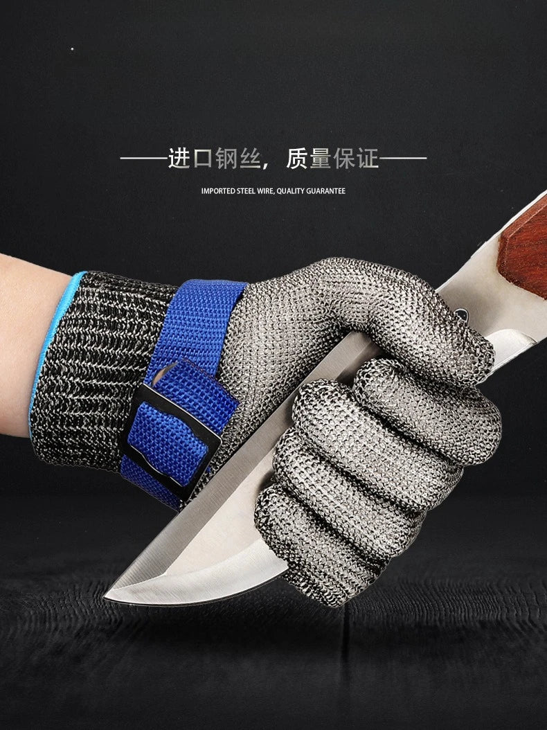2pcs 316 stainless steel cut-proof grade 5 certified gloves stab-proof steel wire gardening security protection cut-resistant Qme