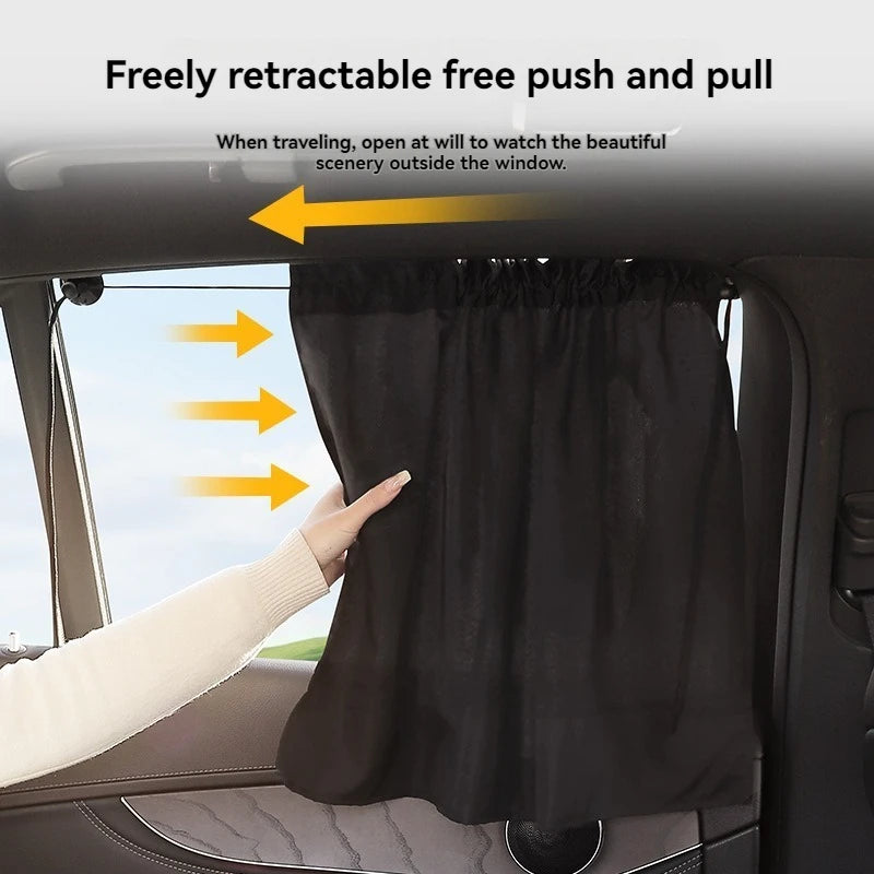 Suction Cup Curtain In The Car Window Sunshade Cover Cartoon Universal Side Window Sunshade UV Protection for Kid Baby Children Qme