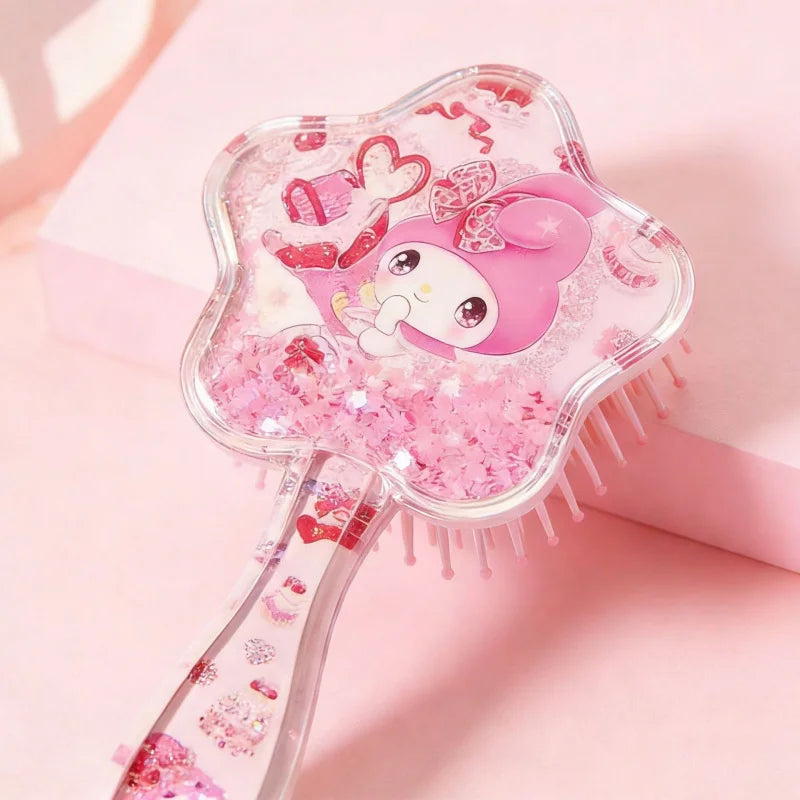 Hello Kitty New Five-Pointed Star Fluffy Cushion Comb Cute Cartoon-Style Detangling and Massaging Comb Air-Cushion Comb Qme
