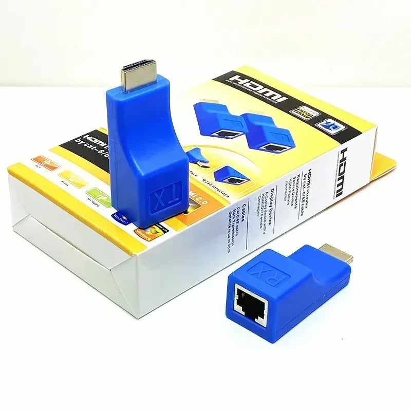 1080P HD 4K HDMI-compatible Extender RJ45 Ports Network 30M to RJ45 Over CAT5e / 6 UTP LAN Extender Cable Adapters Qme