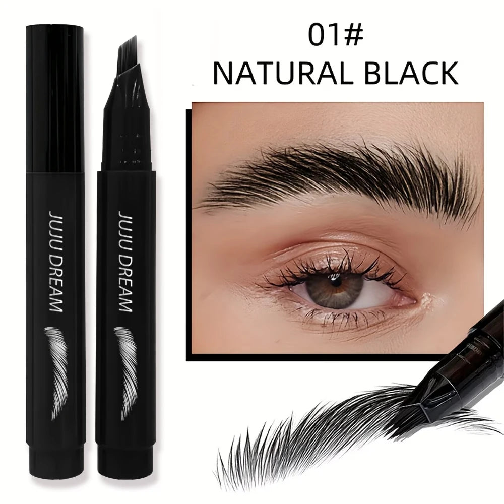 Waterproof Four-pronged Eyebrow Pencil Hair-like Smudge-proof Qme 01