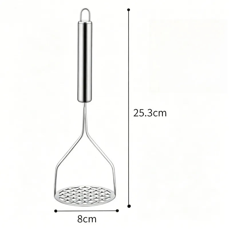Stainless Steel Manual Potato Masher Potato Pumpkin Sweet Potato Masher Fruit and Vegetable Pressing Tool Kitchen Gadget Qme