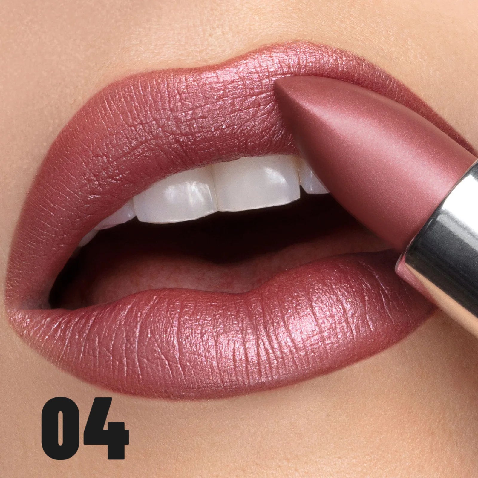 High-Pigment Metallic Lipstick Waterproof Long-Lasting Frosted Bronze with Gold Shimmer Moisturizing Matte Lip Gloss Cosmetics Qme 04