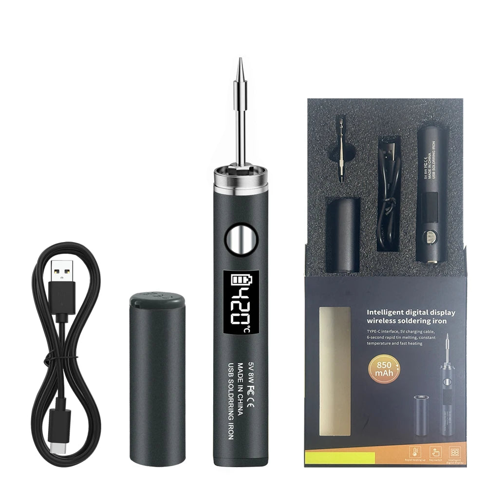 USB Soldering Iron 5V 8W Lithium Battery Portable Repair Welding Qme D510