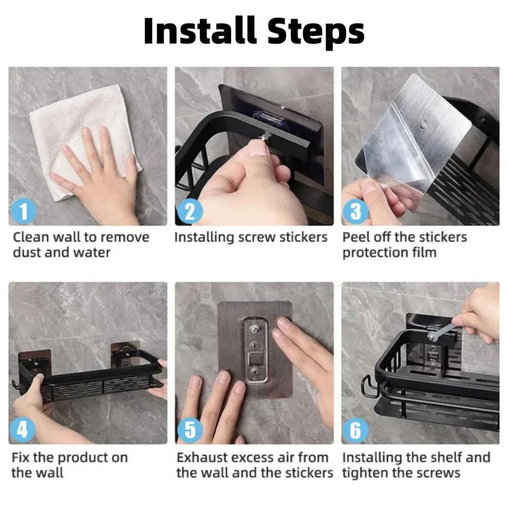 Bathroom Storage Rack Environmentally Friendly Recyclably Support Rack Shampoo Shower Soap Solution Organizer Household Products Qme