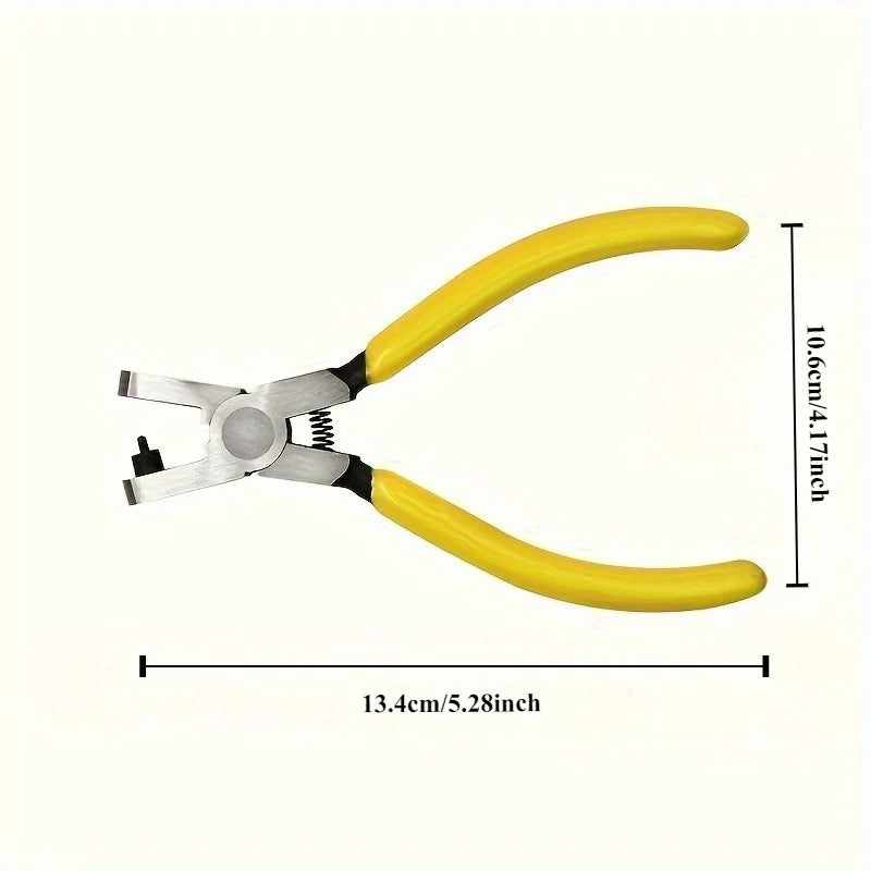 Manual Leather Punch Tool - with ergonomic yellow handle - Belt Punch Qme