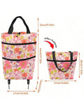 Large Capacity Multifunctional Shopping Cart Bag Wheels Foldable Qme 1pc