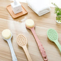 Long Handle Bath Brush Soft Body Scrub Skin Massager Shower Scrubber Qme Blue