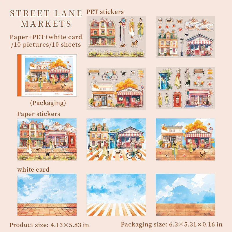10Sheets Relaxing Holiday Sticker Book Scenic Landscape Theme for Scrapbooking Journaling Decorate Laptop Phone Case DIY Crafts Qme 2