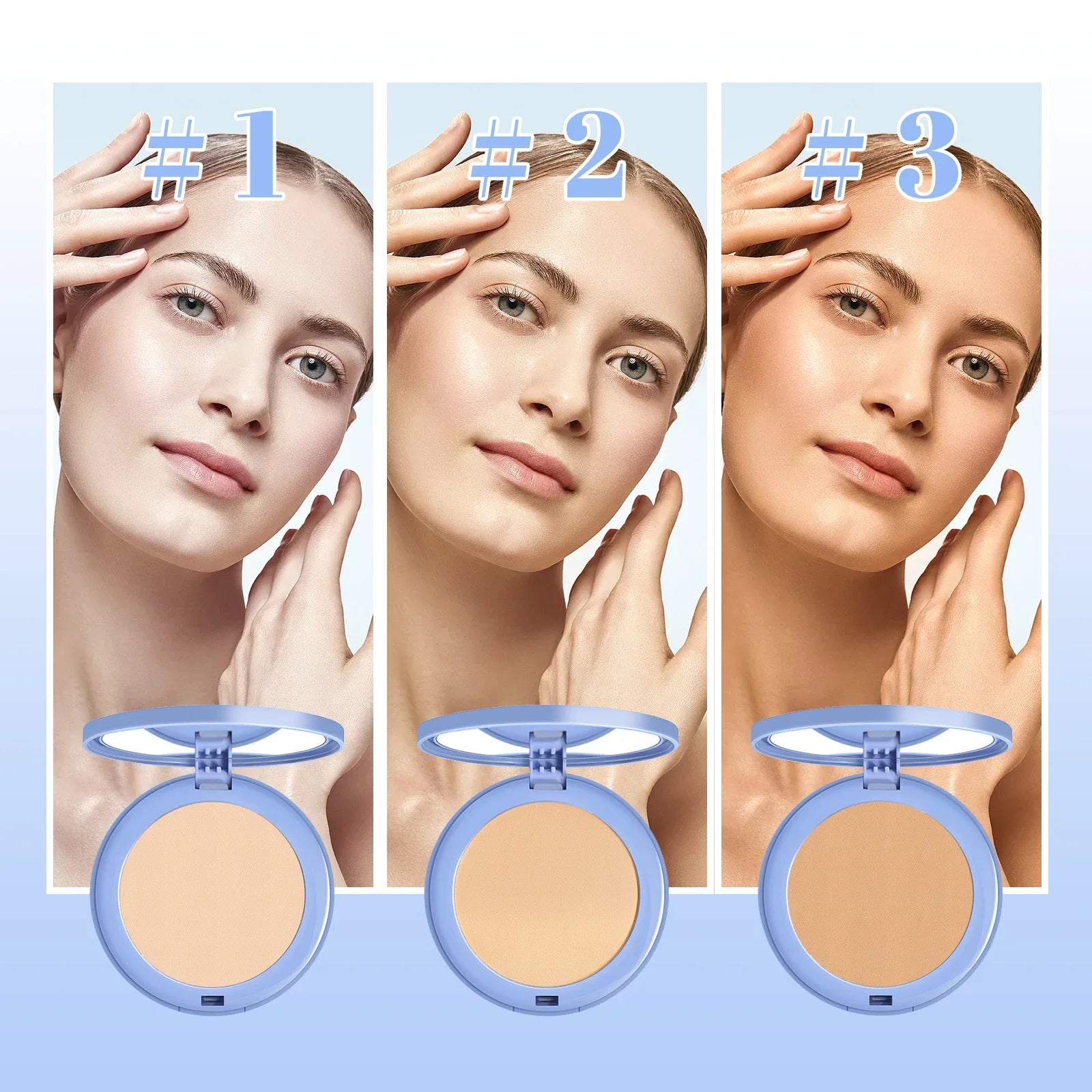Face Setting Pressed Powder Invisible Pores Oil Control Waterproof Matte Long Lasting Natural Setting Powder Foundations Makeup Qme